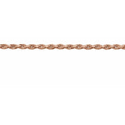 14K Rose 1 mm Diamond-Cut Rope Chain by the Inch