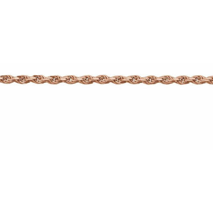 14K Rose 1 mm Diamond-Cut Rope Chain by the Inch