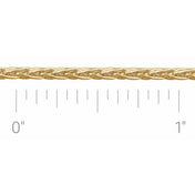 14K Yellow 2 mm Diamond-Cut Wheat Chain by the Inch