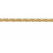 14K Yellow 2 mm Diamond-Cut Wheat Chain by the Inch