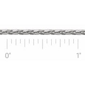 14K White 2 mm Diamond-Cut Wheat Chain by the Inch