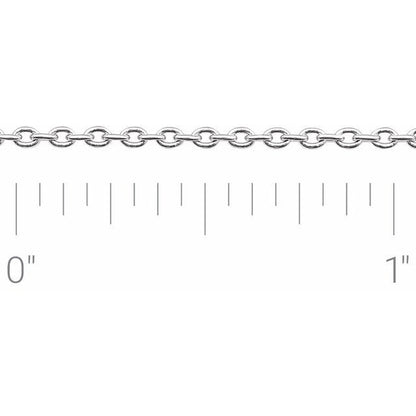 14K White 1.4 mm Cable Chain by the Inch