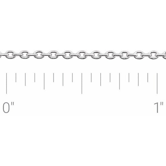 14K White 1.4 mm Cable Chain by the Inch