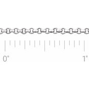 14K White 2 mm Rolo Chain in Metal Available in Various Lengths and by the Inch