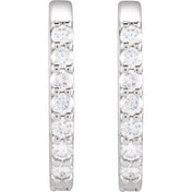 Natural Diamond Oval Huggie Hoop Earrings in 1/8 and 1/6 Carat