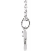 14K White .015 CT Natural Diamond Taurus Zodiac 16-18" Necklace