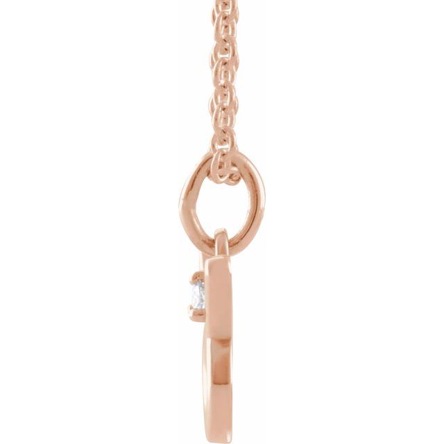 14K Rose .015 CT Natural Diamond Taurus Zodiac 16-18" Necklace