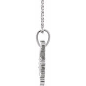 Platinum .03 CT Natural Diamond Heart & Daggers 16-18" Necklace