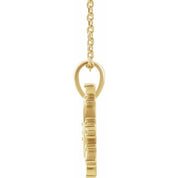 14K Yellow .03 CT Natural Diamond Heart & Daggers 16-18" Necklace