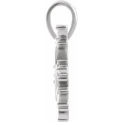 14K White .03 CT Natural Diamond Heart & Daggers Pendant