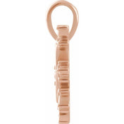 14K Rose .03 CT Natural Diamond Heart & Daggers Pendant