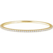 14K Yellow 4 CTW Natural Diamond Stackable Bangle 8" Bracelet