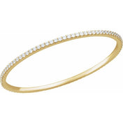 14K Yellow 4 CTW Natural Diamond Stackable Bangle 8" Bracelet
