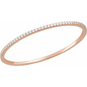 14K Rose 4 CTW Natural Diamond Stackable Bangle 8" Bracelet