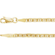 14K Yellow 2.25 mm Curbed Anchor 7" Chain