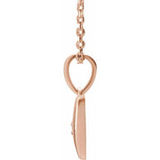 14K Rose .015 CT Natural Diamond Heart 16-18" Necklace