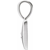 14K White .015 CT Natural Diamond Heart Pendant