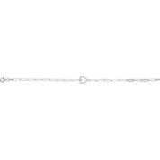 Sterling Silver 1/8 CTW Natural Diamond Heart 7" Bracelet
