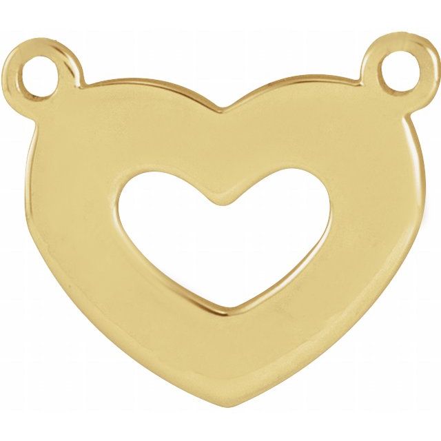 10K Engravable Family Heart Necklace Center