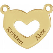 10K Engravable Family Heart Necklace Center