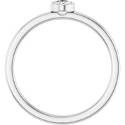 Sterling Silver 1/5 CT Natural Diamond Solitaire Bezel-Set Ring