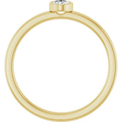 14K Yellow 1/5 CT Natural Diamond Solitaire Bezel-Set Ring