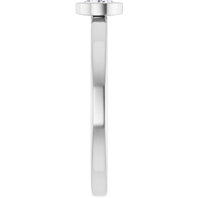 Platinum 1/5 CT Natural Diamond Solitaire Bezel-Set Ring