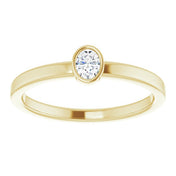 14K Yellow 1/6 CT Natural Diamond Solitaire Bezel-Set Ring
