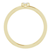 14K Yellow 1/6 CT Natural Diamond Solitaire Bezel-Set Ring