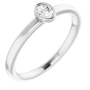 Sterling Silver 1/6 CT Natural Diamond Solitaire Bezel-Set Ring