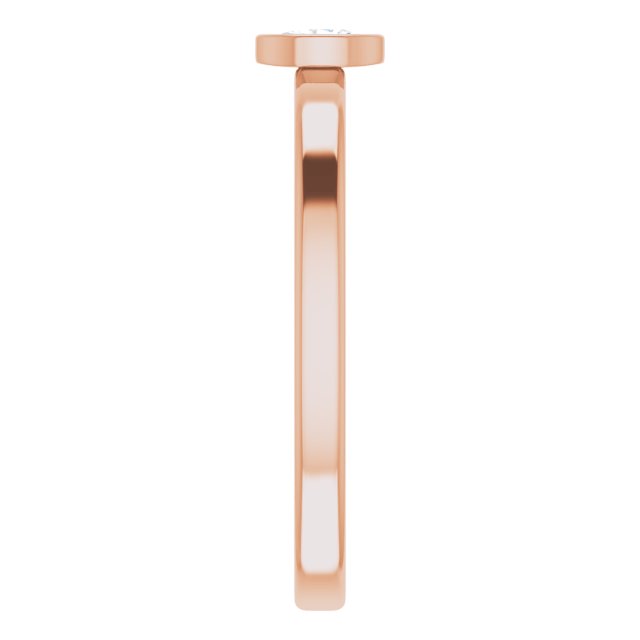 14K Rose 1/6 CT Natural Diamond Solitaire Bezel-Set Ring