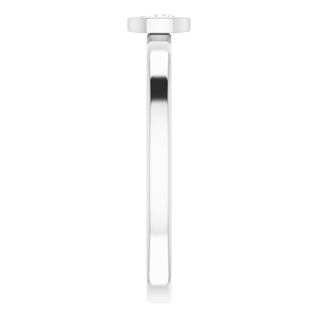 Sterling Silver 1/6 CT Natural Diamond Solitaire Bezel-Set Ring