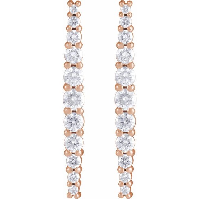 14K Rose 1/2 CTW Lab-Grown Diamond Earrings