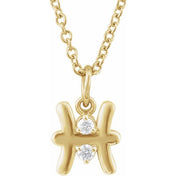 14K Yellow .03 CTW Natural Diamond Pisces Zodiac 16-18" Necklace