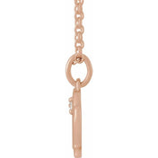 14K Rose .015 CT Natural Diamond Virgo Zodiac 16-18" Necklace