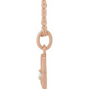 14K Rose .015 CT Natural Diamond Libra Zodiac 16-18" Necklace