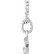 14K White .015 CT Natural Diamond Aquarius Zodiac 16-18" Necklace