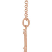 14K Rose .03 CTW Natural Diamond Gemini Zodiac 16-18" Necklace