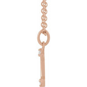 14K Rose .03 CTW Natural Diamond Gemini Zodiac 16-18" Necklace