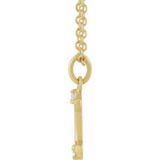 14K Yellow .03 CTW Natural Diamond Gemini Zodiac 16-18" Necklace