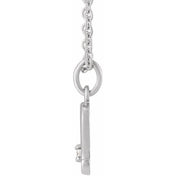 14K White .015 CT Natural Diamond Leo Zodiac 16-18" Necklace