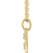 14K Yellow .03 CTW Natural Diamond Pisces Zodiac 16-18" Necklace
