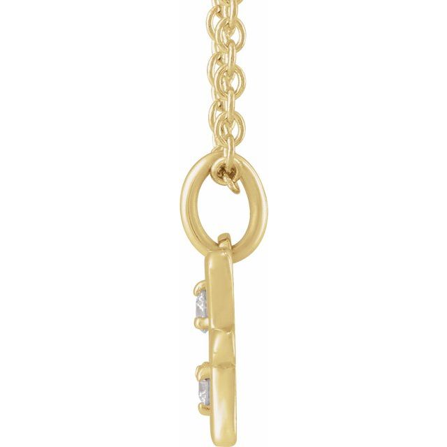 14K Yellow .03 CTW Natural Diamond Pisces Zodiac 16-18" Necklace
