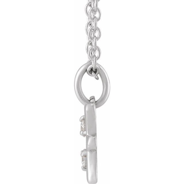 14K White .03 CTW Natural Diamond Pisces Zodiac 16-18" Necklace