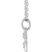 Sterling Silver .03 CTW Natural Diamond Pisces Zodiac 16-18" Necklace