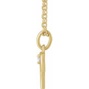 14K Yellow .015 CT Natural Diamond Aries Zodiac 16-18" Necklace