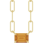14K Yellow 6x4 mm Natural Citrine Solitaire 16" Necklace