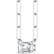 Sterling Silver 5/8 CT Lab-Grown Diamond Solitaire 16" Necklace
