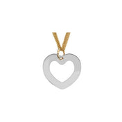 Sterling Silver & 14K Yellow Pierced Heart Pendant