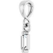 Sterling Silver .06 CTW Natural Diamond Solitaire Pendant